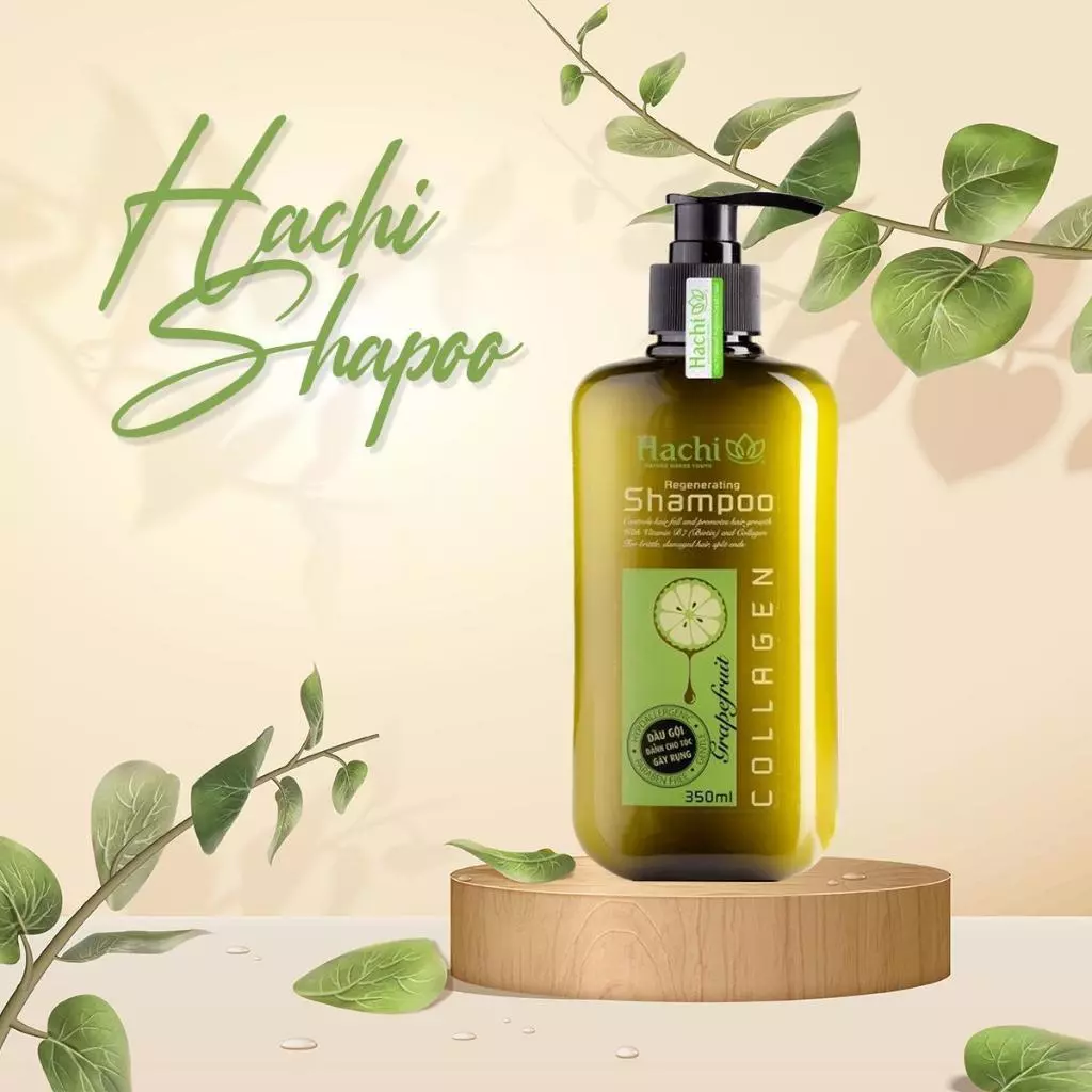 Dầu gội bơ bưởi Regenerating Hachi dành cho tóc gãy rung 350ml