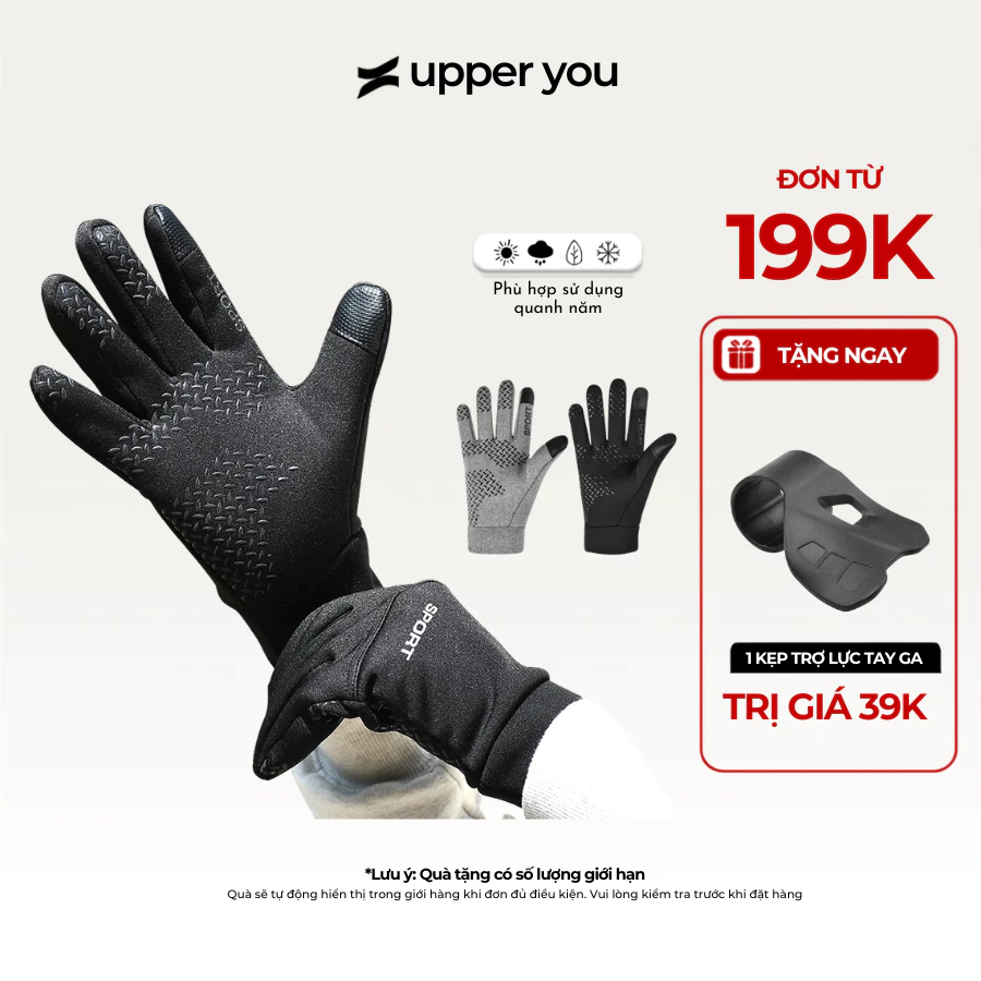 [TẶNG QUÀ ĐƠN 199K] Găng Tay Lái Xe Chống Nắng Cho Nam Dày Dặn Cao Cấp Upper You Thiết kế Silicon Chống Trượt - GLM03