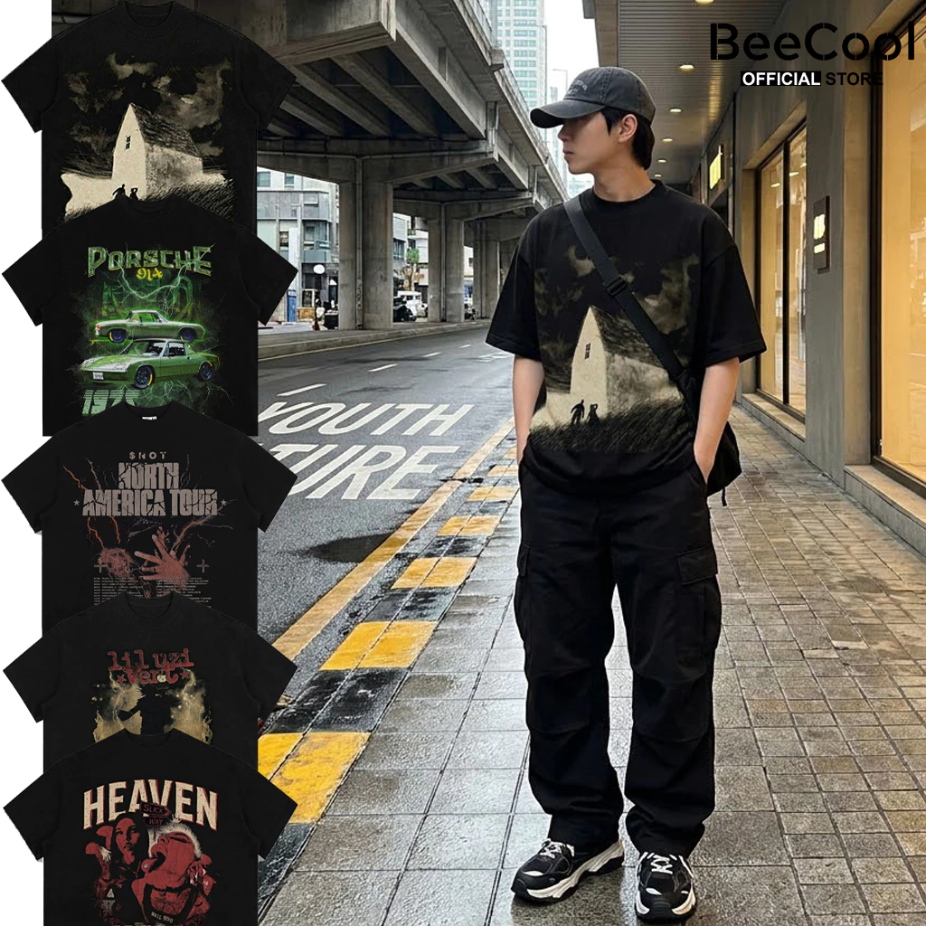 Áo Thun Form Big Boxy Unisex Cotton 100% Đen