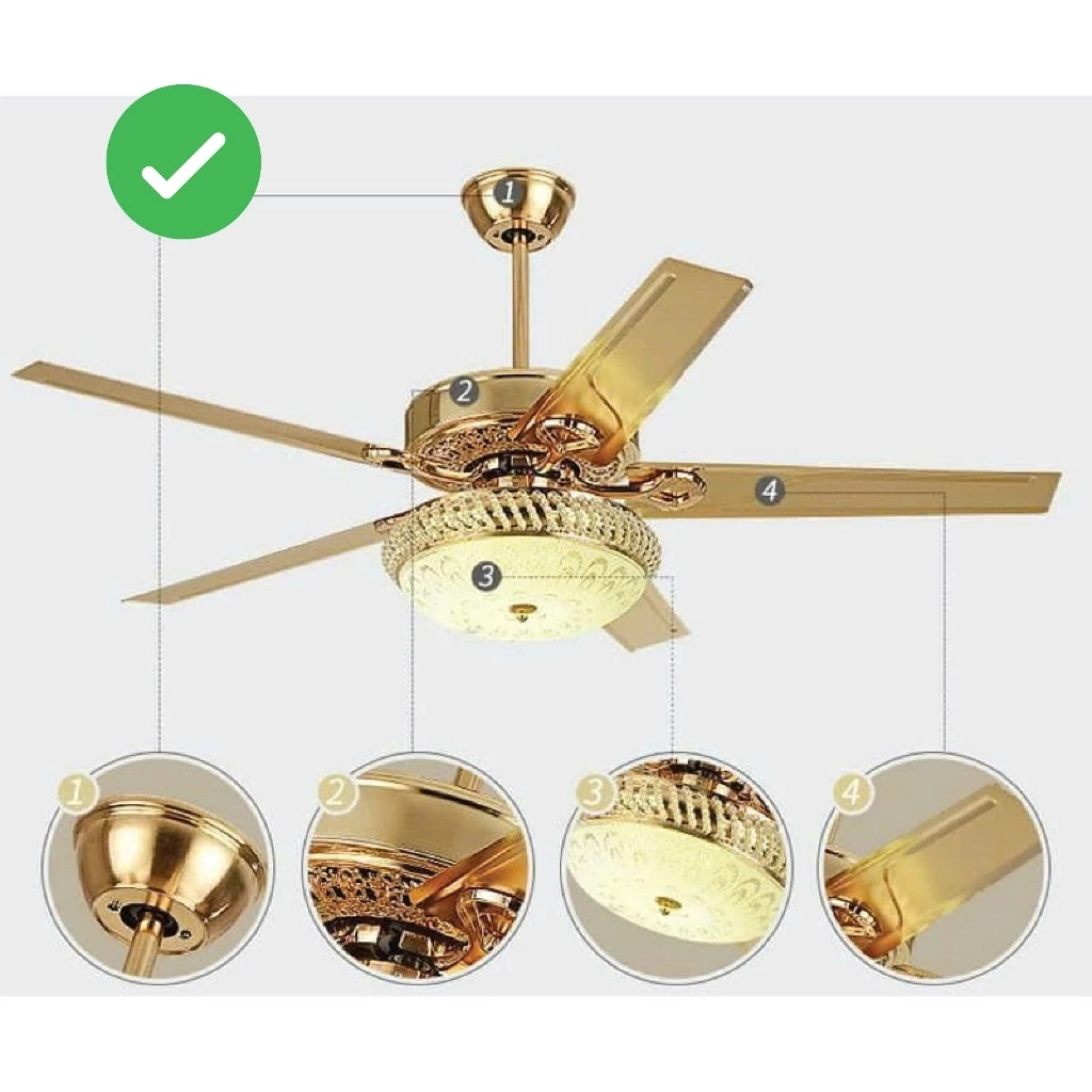 [HÀNG CÓ DÂY CÁP TREO AN TOÀN -BH 6 NĂM] Quạt Trần Chao Đèn Đuôi Công Có Điều Khiển Từ Xa 6 Số, 3 Chế Độ Đèn LED