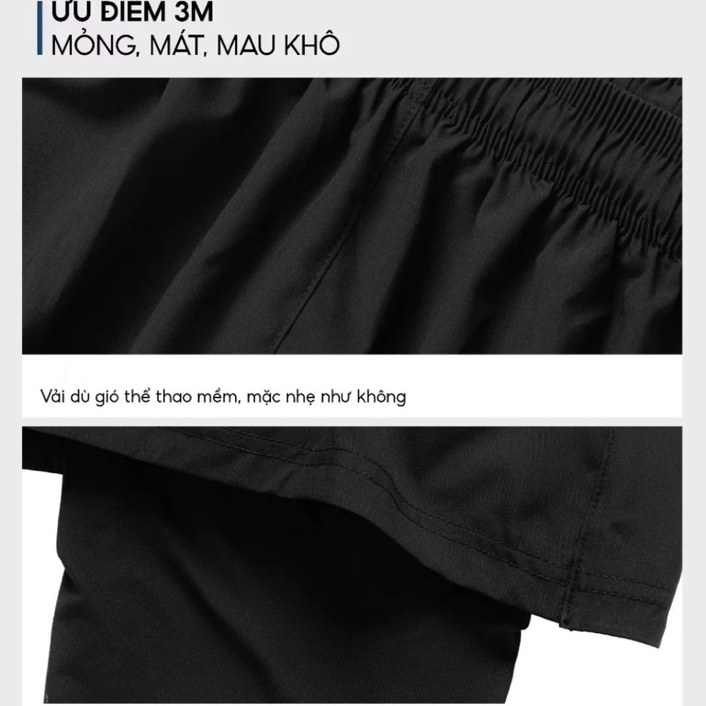 Quần đùi nam thể thao chất gió chun co giãn bền đẹp thoáng mát, mềm mịn, vận động thoái mái