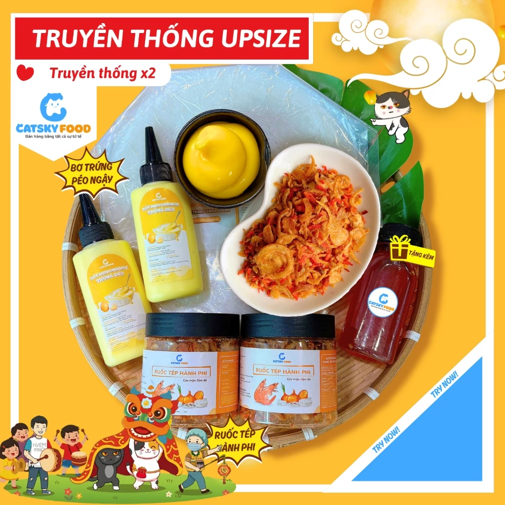 Combo Truyền Thống - Bánh tráng phơi sương Catsky Food đồ ăn vặt tiện lợi