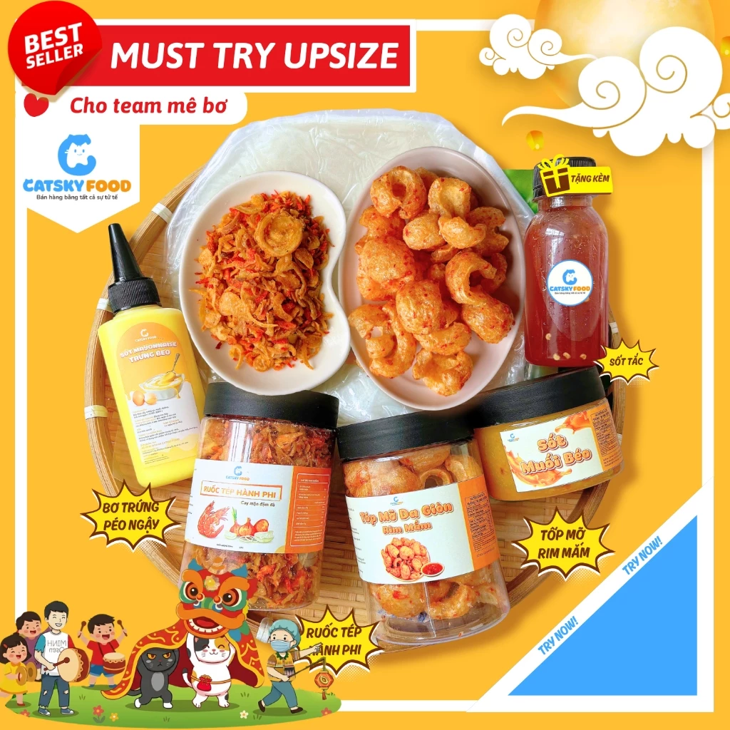 Must Try Upsize - Bánh tráng phơi sương Catsky Food đồ ăn vặt