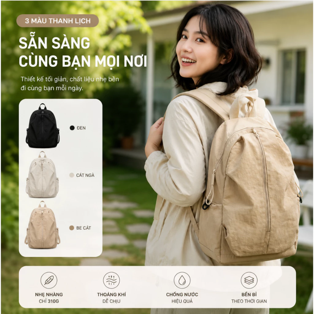 Balo Đeo Chéo Nam Nữ Thời Trang Chống Thấm Nước Ba Lô Đi Học Đi Làm Du Lịch