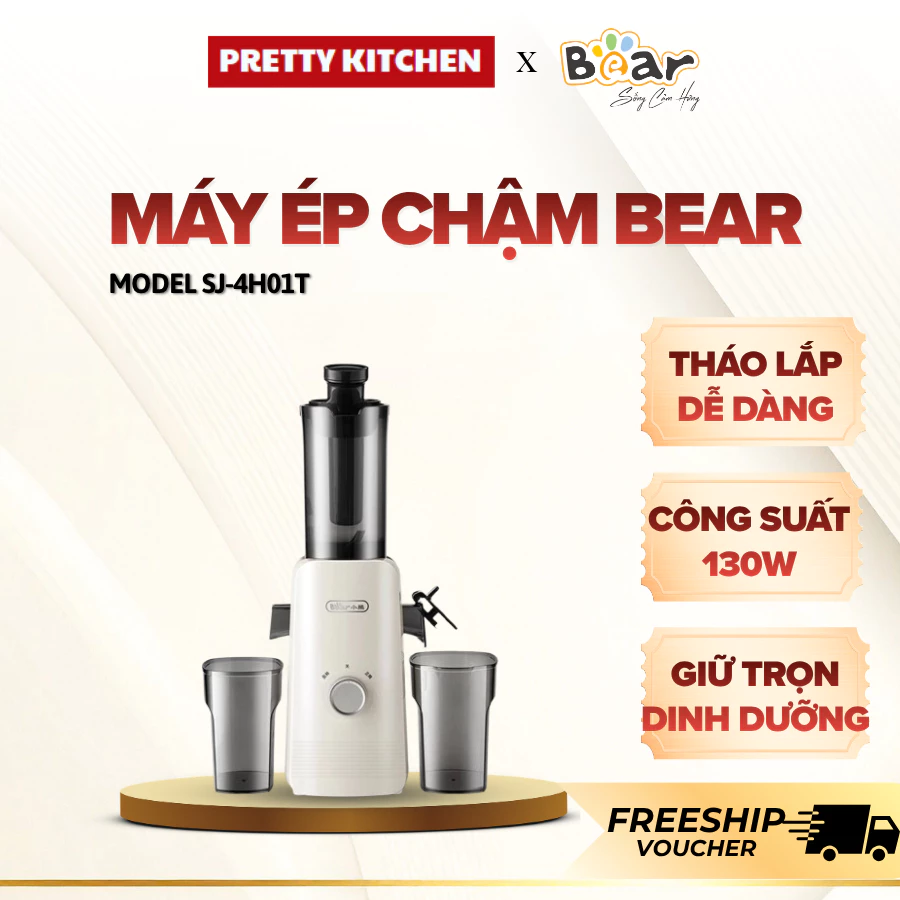 Máy ép chậm Bear SJ 4H01T Chất Liệu Cao Cấp Không BPA An Toàn, Thiết Kế Nhỏ Gọn Tiết Kiệm Diện Tích - Pretty Kitchen