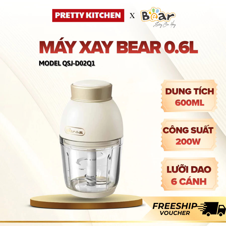 Máy xay Bear QSJ D021 0,6L Chất Liệu An Toàn Không BPA, Đảm Bảo Sức Khỏe Người Dùng - Pretty Kitchen