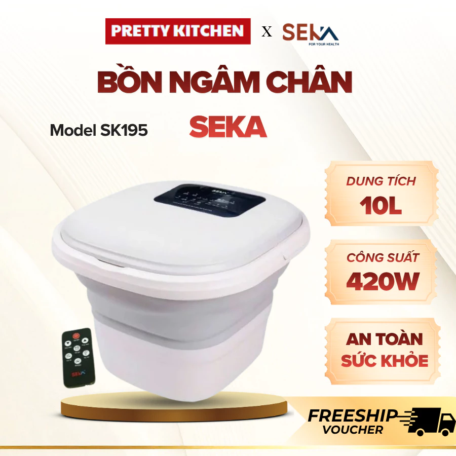 Bồn Ngâm Chân Seka SK195 Gấp Gọn Tiện Lợi, Màn Hình Cảm Ứng - Pretty Kitchenn