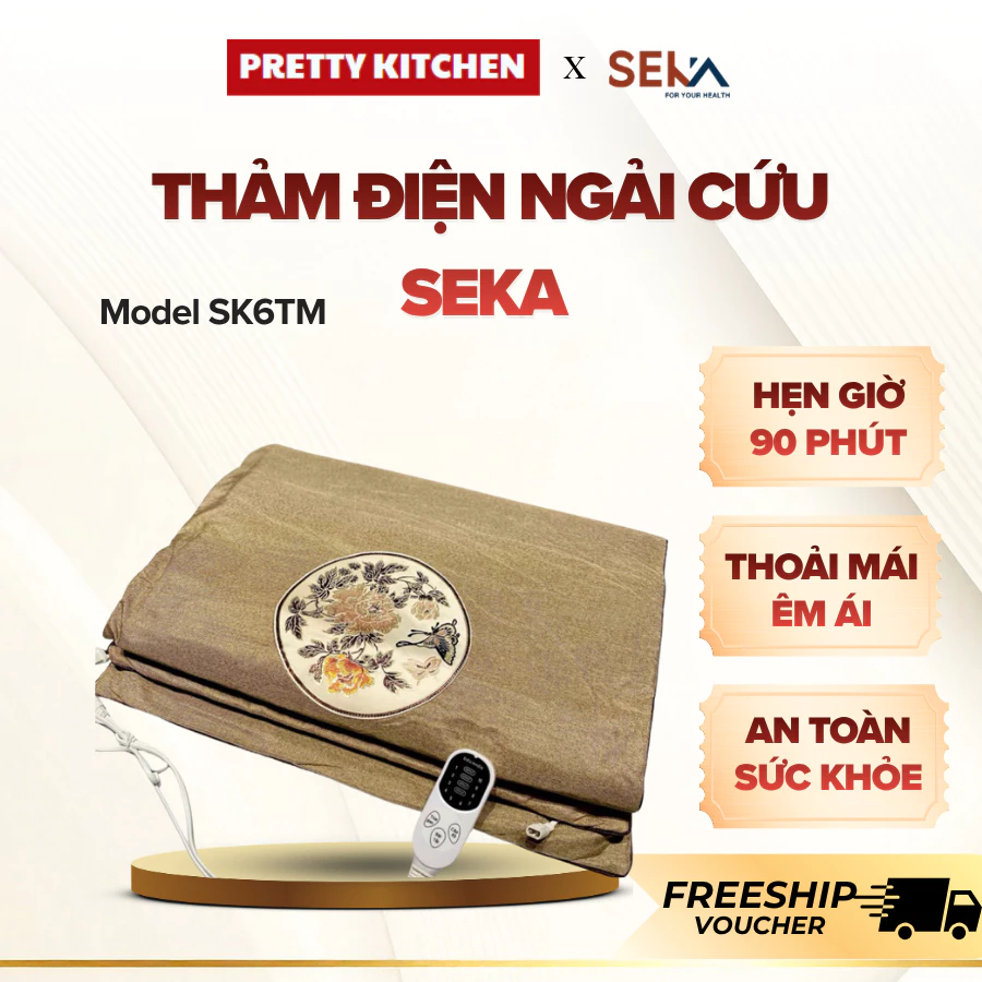 Thảm Điện Ngải Cứu Seka SK6TM Nhiều Mức Nhiệt Hỗ Trợ Ngủ Ngon, Chất Liệu Mềm Mại Dễ Vệ Sinh - Pretty Kitchen