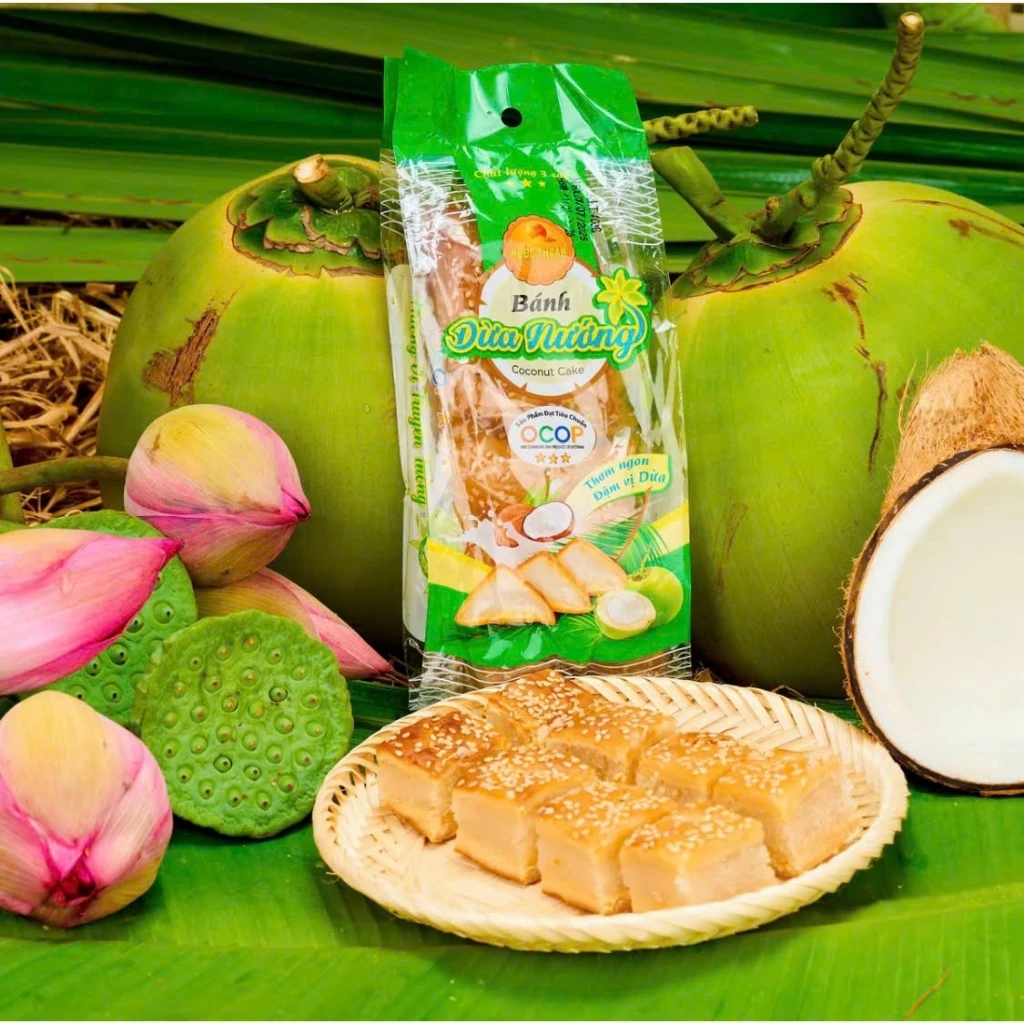 Bánh Dừa Nướng Mè Ngọc Thuận | Vị Dừa Béo Ngậy, Đạt Chuẩn OCOP 400g