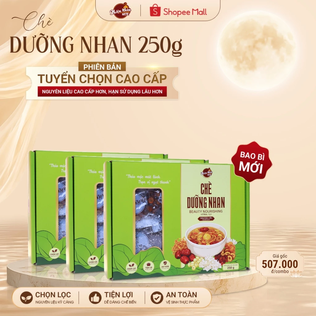 Combo 3 Set Nguyên Liệu Chè Dưỡng Nhan 14 Vị Loại 1 250gr/ Tặng Set Sâm Mát Lục Vị