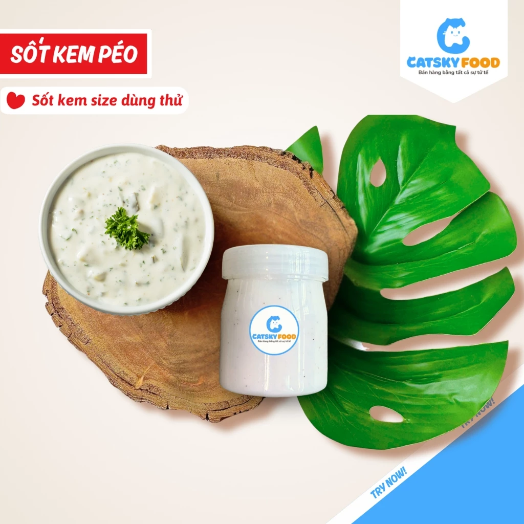 70G Sốt Kem Béo - Catsky Food xốt béo ngậy ngọt dịu chua thanh ăn kèm bánh tráng phơi sương