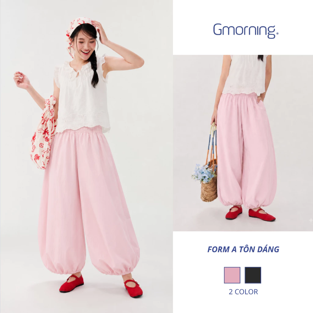 Quần Bí Nữ Ống Rộng Gmorning YQG08039 - Quần Dài Lưng Thun Bo Chun Cổ Chân Sành Điệu