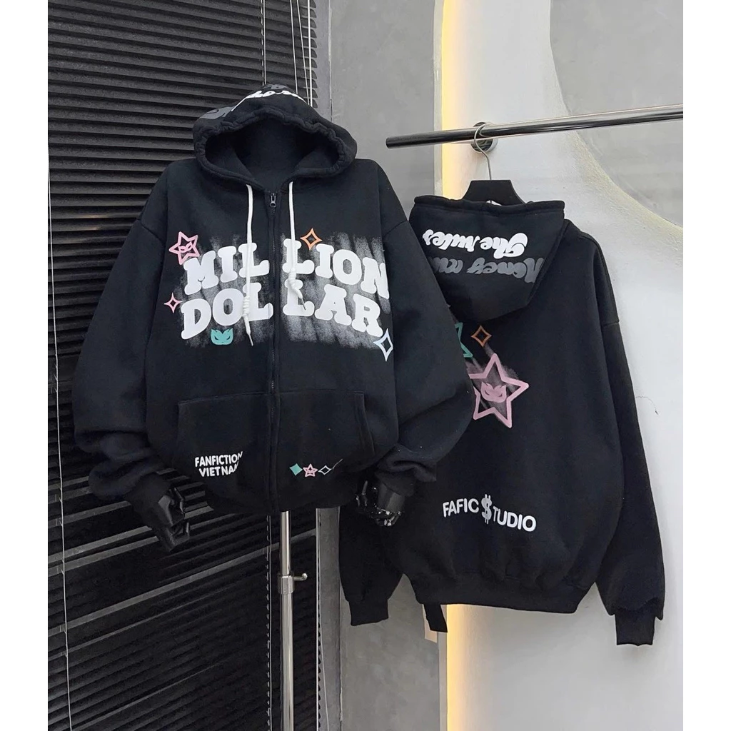 💸 [Mã GIAM30K] Áo Khoác Million Dollar Form Rộng Nam Nữ Unisex /Hoodi Nỉ Bông /Họa Tiết In/Million Dollar Siêu Chất