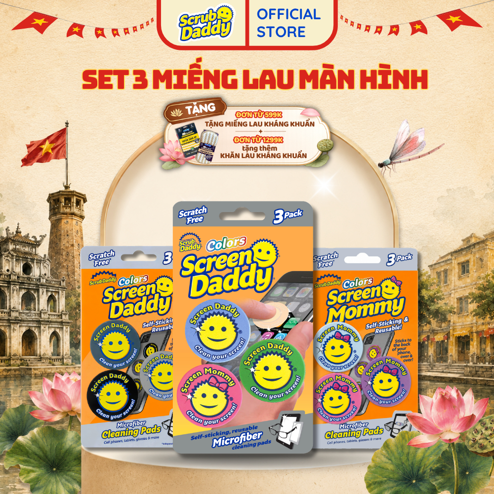 Miếng lau màn hình cho điện thoại, ipad, kính,... Screen Daddy Colors Microfiber