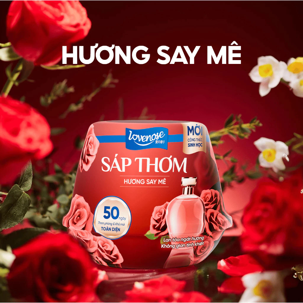 Sáp Thơm Phòng Lovenose 230g Khử Mùi Thơm Lâu 50 Ngày Cho Phòng Ngủ Phòng Khách