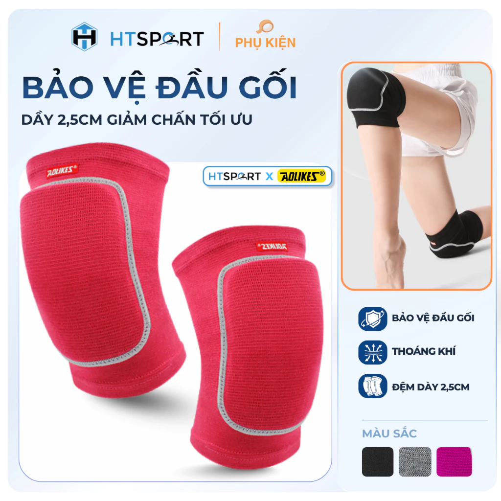 Băng Bảo Vệ Đầu Gối Đệm Dày AOLIKES A-0210, Bó Gối Chống Chấn Thương Nam Nữ Tập Thể Thao Gym Yoga