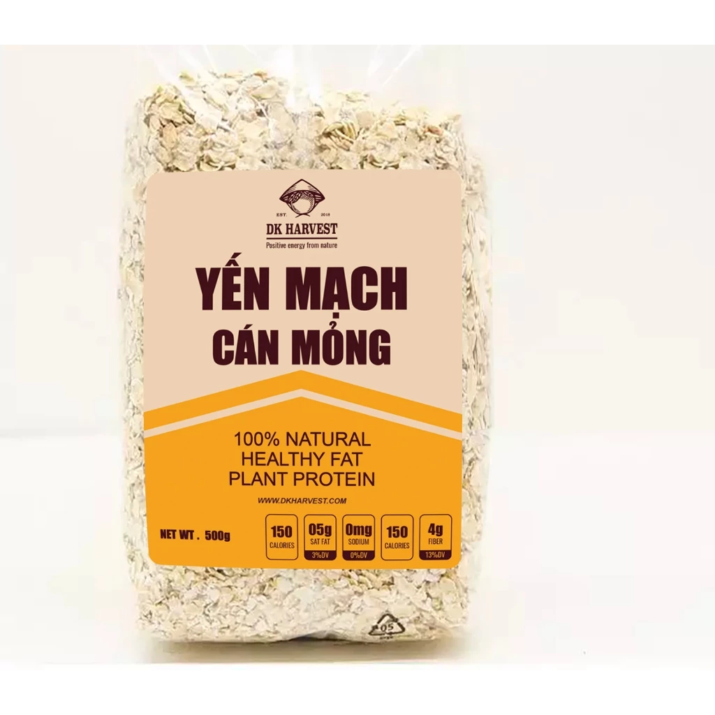 [SPH Sinhvien]  Yến Mạch Cán Dẹt 0.9mm DK Harvest  Túi 500g - Nhập Khẩu Úc | Ngũ Cốc Dinh Dưỡng, eatclean