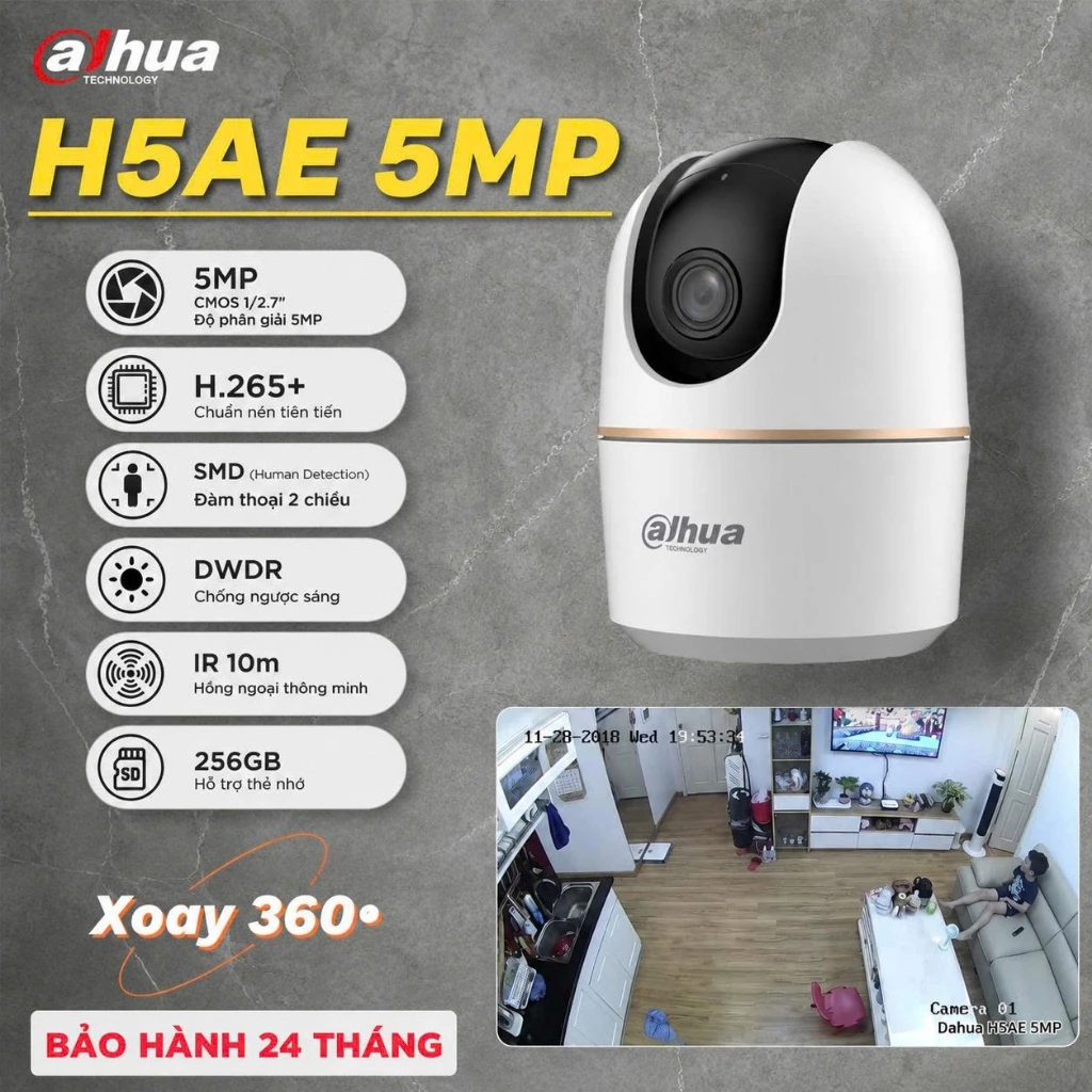 (QUÀ TẶNG đơn cam+thẻ)Camera Wifi Dahua Hero A1 H3AE 4MP/H5AE 5MP Đàm Thoại 2 Chiều Xoay 360 độ