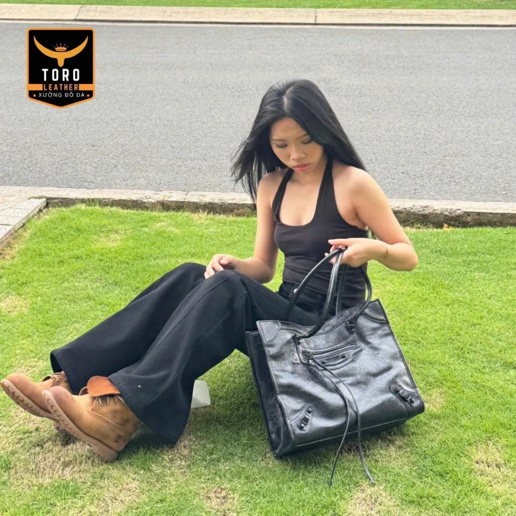 Túi xách Cagole Tote Bag (Hàng có sẵn HCM) vừa laptop - Túi xách y2k chất liệu da PU mềm cao cấp