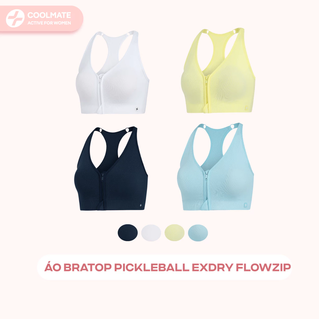 [CÓ ĐỆM NGỰC] Áo thể thao Bratop Nữ Seamless khoá kéo co giãn mềm mại - Coolmate Women