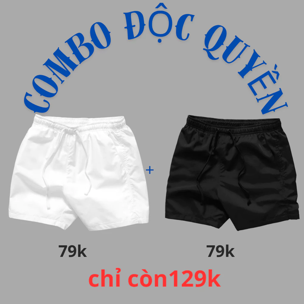 Combo Quần short thể thao Nam , vải gió cao cấp, form dáng khỏe khoắn thoải mái