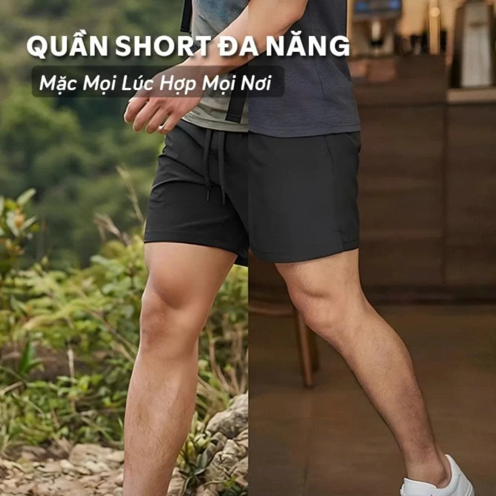 Quần Short Gió Thể Thao Cao Cấp co giãn, thấm hút