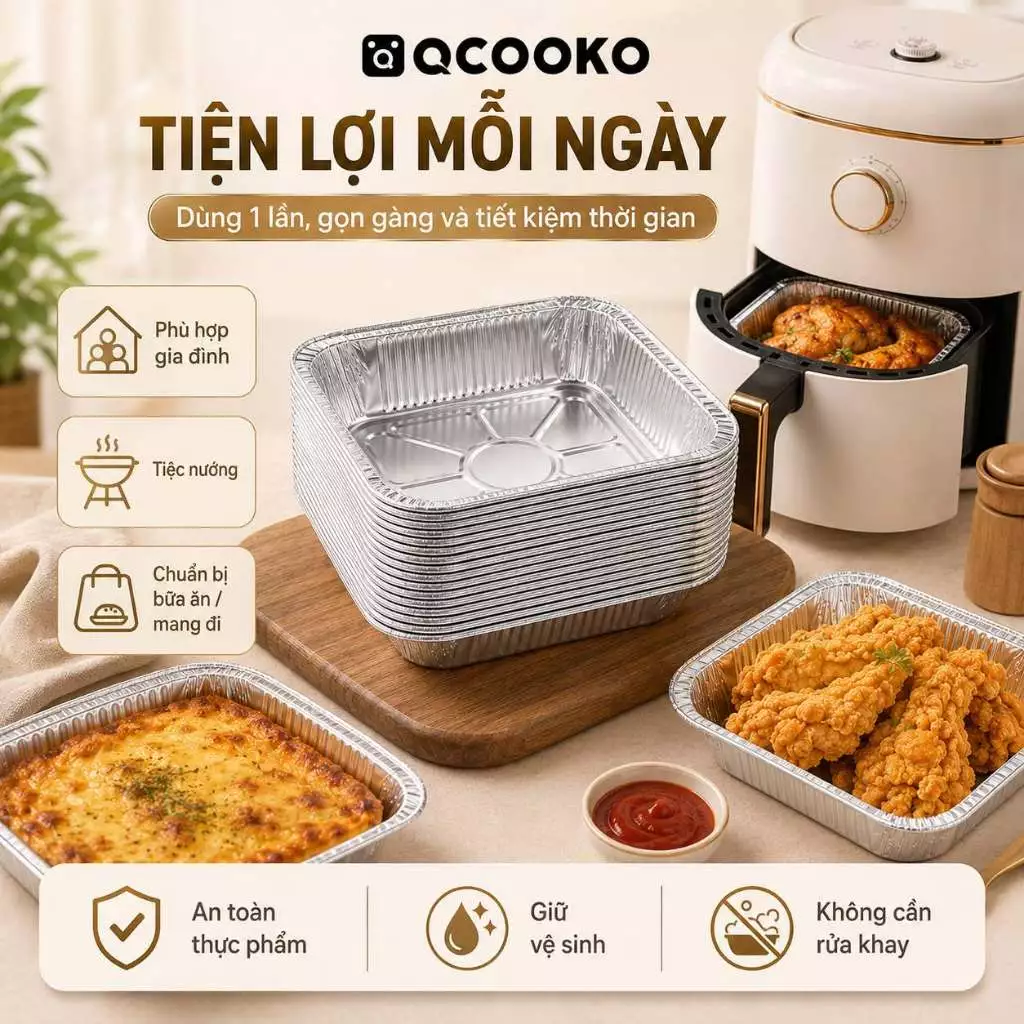 Khay giấy bạc 6 inch set 10c, khay nhôm, hộp đựng thực phẩm bằng nhôm, thích hợp cho nồi chiên không dầu/lò nướng