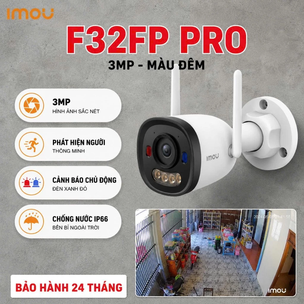 (Tặng HKT đơn cam+thẻ)Camera Wifi IMOU Cố Định F32FP PRO 3MP có màu đêm/F32P PRO 3MP Không Màu