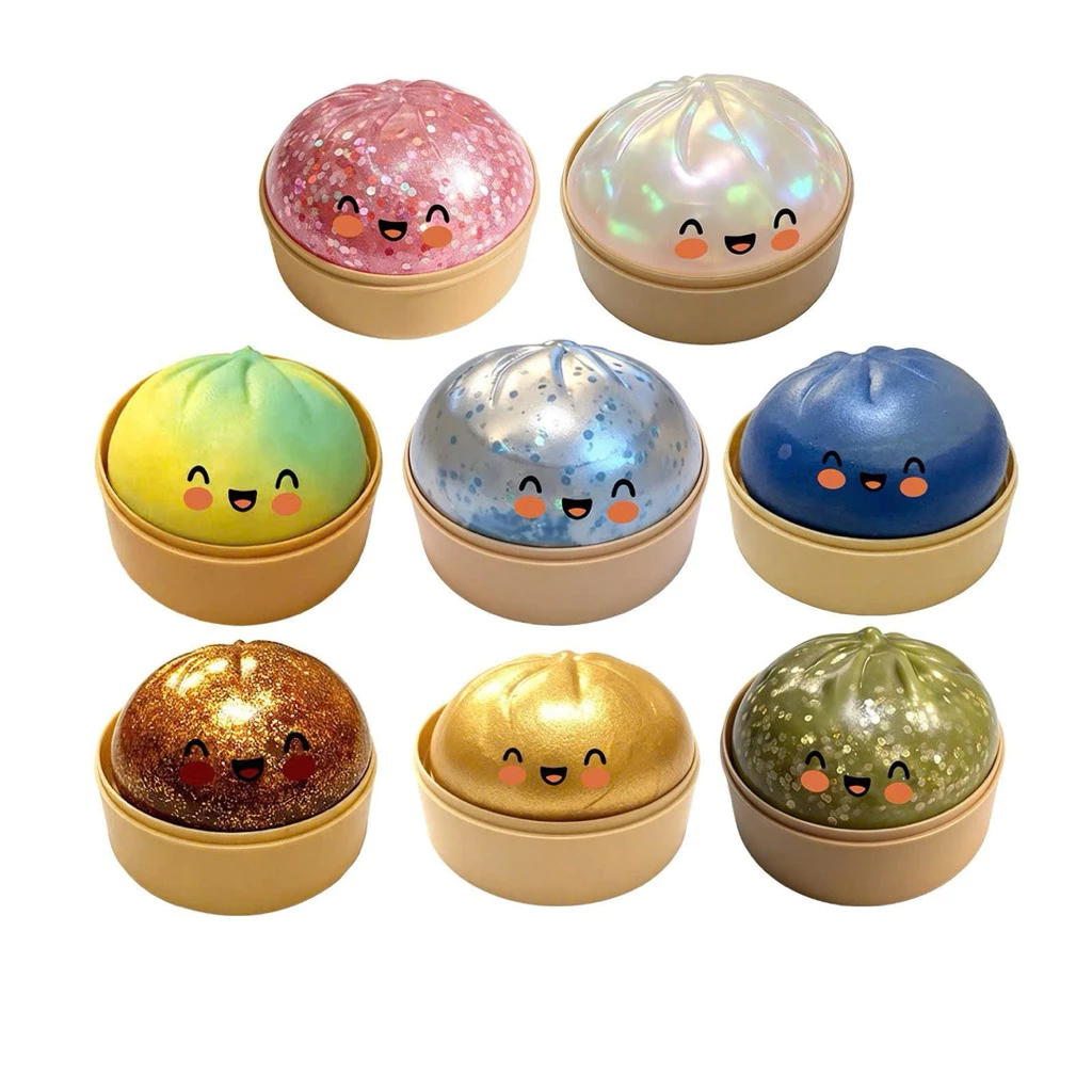 (Hottrend) BÁNH Bao Squishy Lấp Lánh - Blindbox Hộp Mù Bánh Bao Bóp Mochi Xả Stress Siêu Mềm .