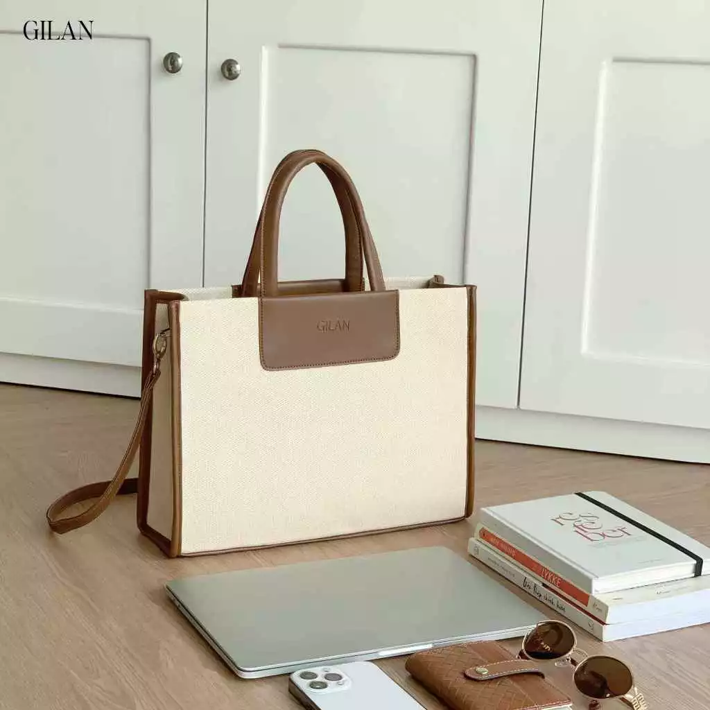 GILAN Size vừa Laptop, A4 - Túi xách tote nữ Maily bag TCS007 đựng vừa Laptop, tài liệu A4, phù hợp đi làm, đi học