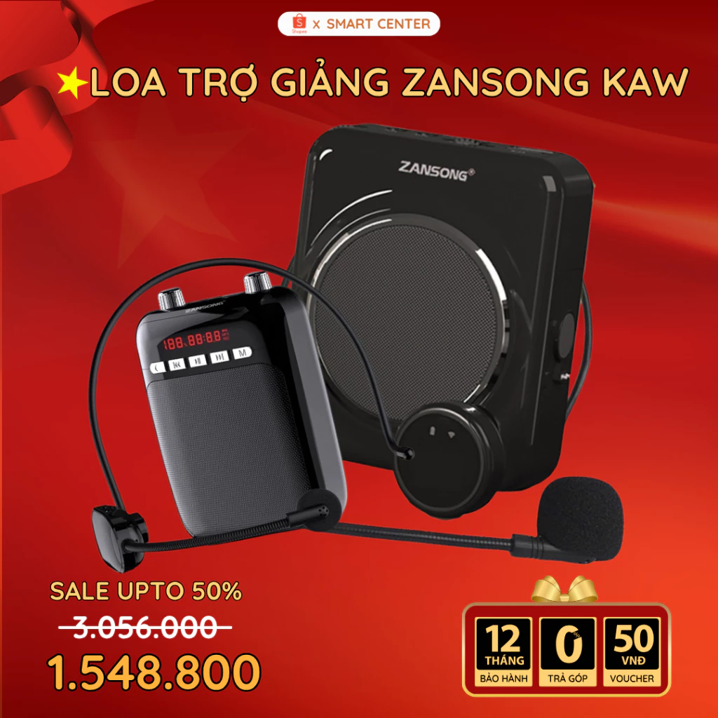 Máy Trợ Giảng Không Dây KAW Zansong Âm Thanh Lớn Kết Nối Bluetooth, Giảng Dạy Hướng Dẫn Viên Du Lịch