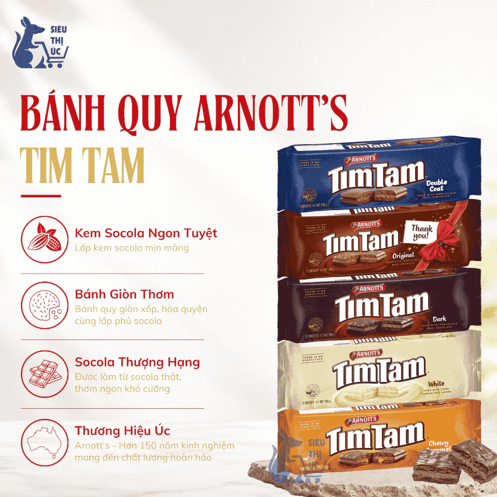 Bánh Quy Arnott’s Tim Tam 4 Hương Vị - Túi