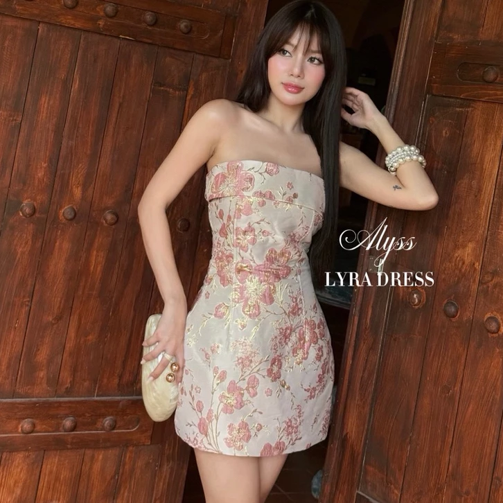 [Hoả tốc]ĐẦM LYRA DRESS- Đầm cúp ngực vải Gấm dày dặn (may 2 lớp)