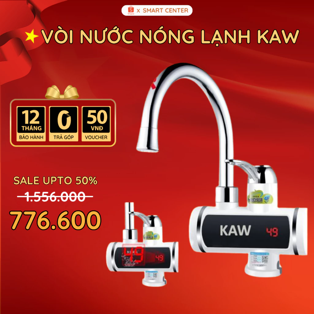 Máy Làm Nóng Nước Tại Vòi KAW, Cảm Biến An Toàn, Làm Nóng Nhanh, Gắn Chậu - Gắn Tường