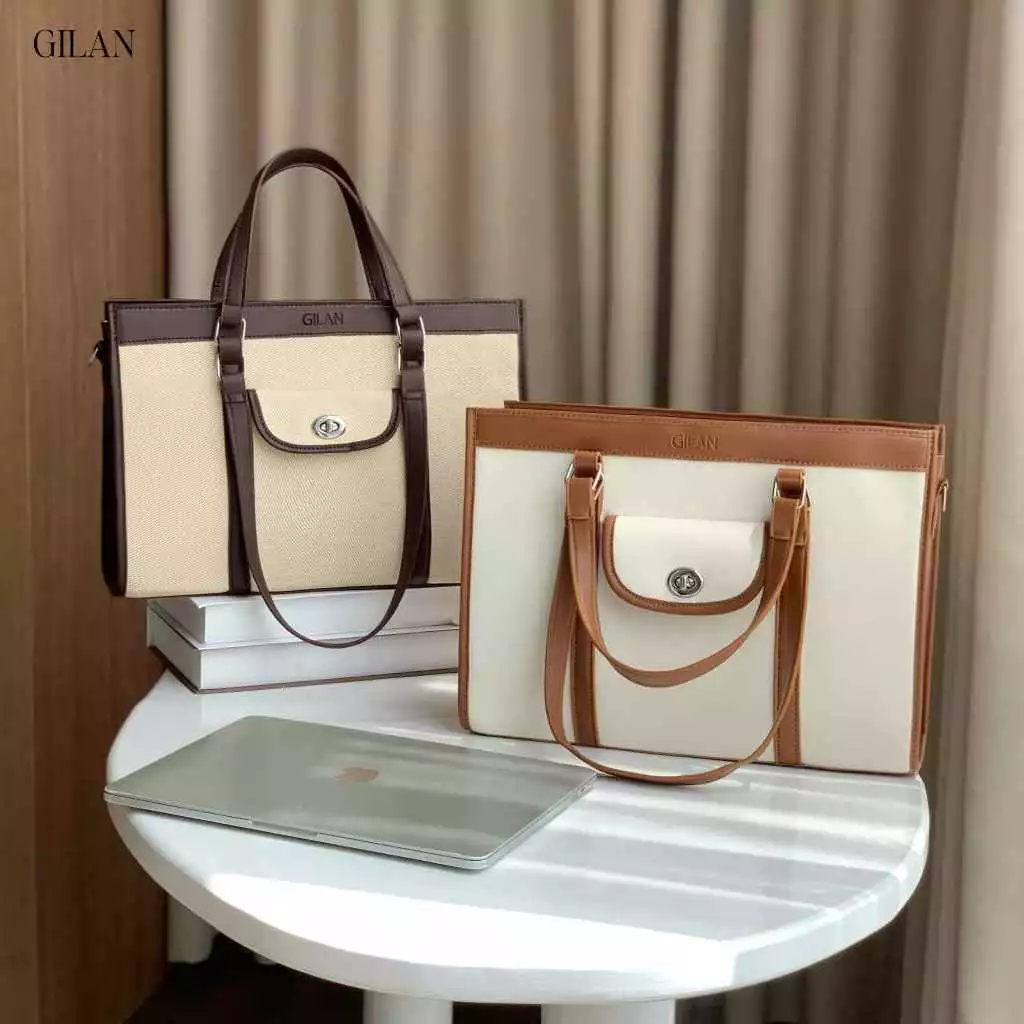 GILAN Túi tote nữ Haven bag TCS023 (5 màu) thiết kế hiện đại, đựng vừa Laptop 15.6inch, tài liệu A4, đi làm, đi học