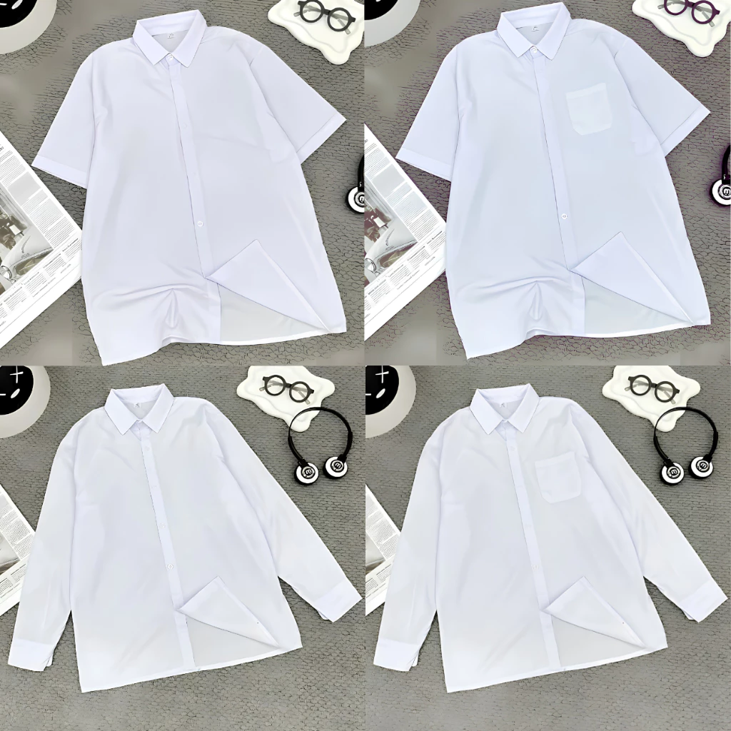 Giá Xưởng Áo Sơ Mi Trắng Học Sinh, Áo Đi Học Cộc Tay, Dài Tay Cho Nam Nữ Đủ Độ Tuổi học sinh