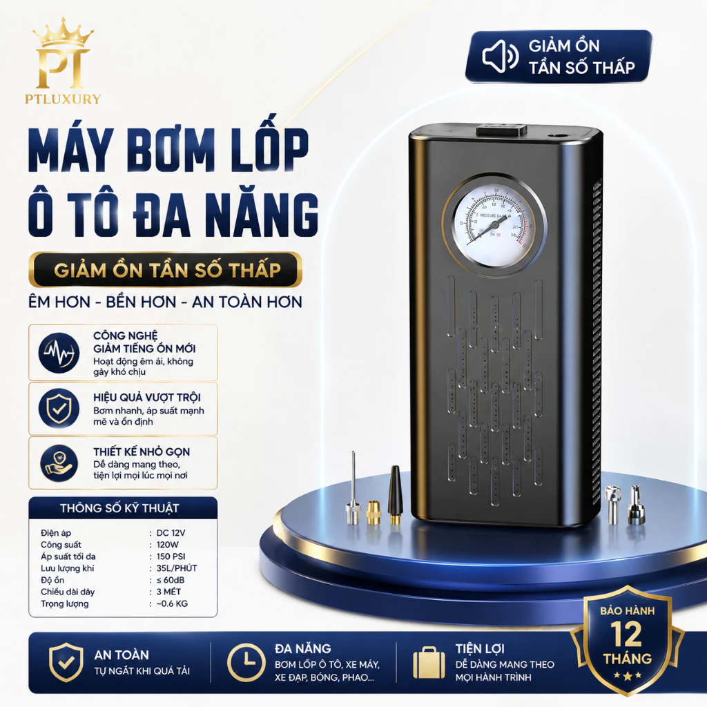 Máy bơm lốp ô tô không dây cầm tay sạc USB ngắt tự động, thiết kế nhỏ gọn công suất lớn