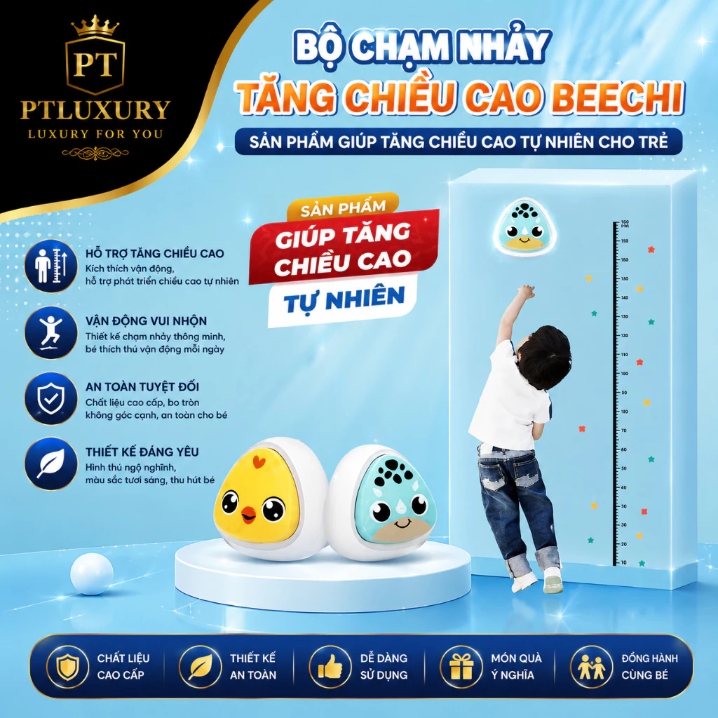 Bộ chạm nhảy FEINITE phát triển chiều cao cho bé kèm giọng nói Tiếng Việt cảm biến ánh sáng thông minh
