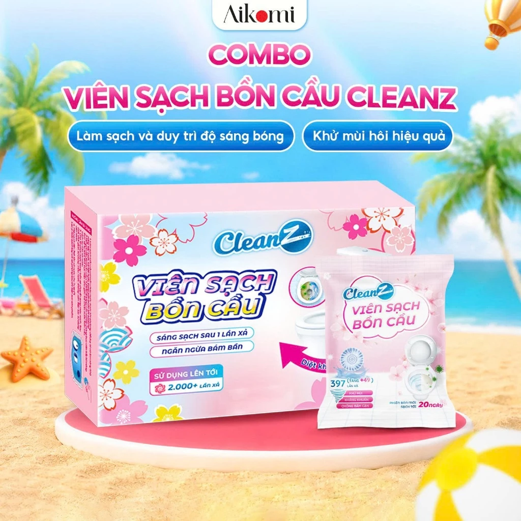 Combo Viên sạch bồn cầu CleanZ viên thả bồn cầu tẩy sạch mảng bám, khử mùi, diệt vi khuẩn toilet
