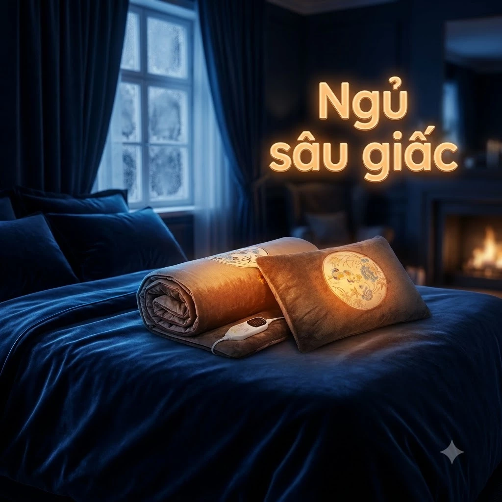 Bộ Thảm Gối Ngải Cứu Chườm Nóng Hoàng Thịnh An Giúp Thư Giãn Giữ Ấm Mùa Đông Hiệu Quả