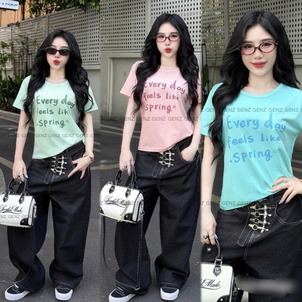 Áo Thun SPRING DAY Form Babytee Thun Cotton 4C Màu Pastel