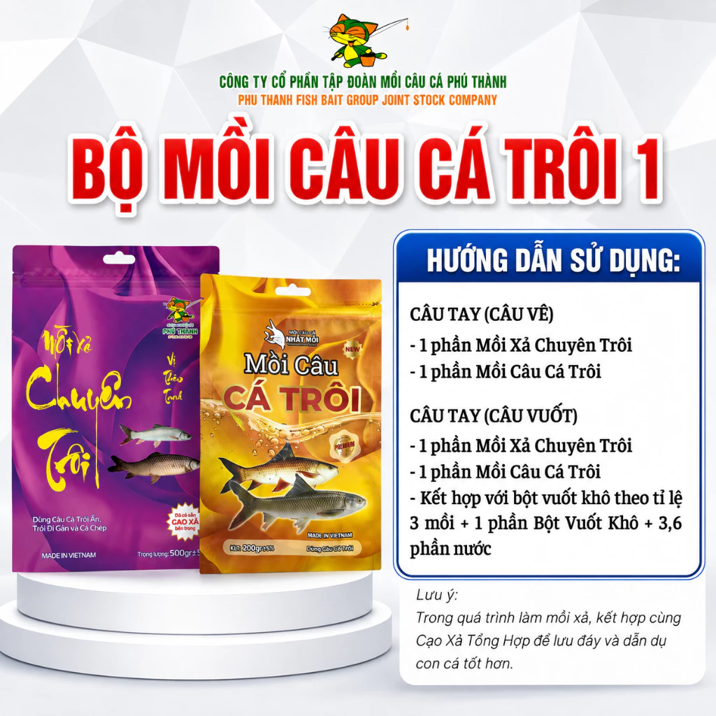 Bộ Mồi Câu Cá Trôi 1,2 - chuyên dùng câu cá trôi