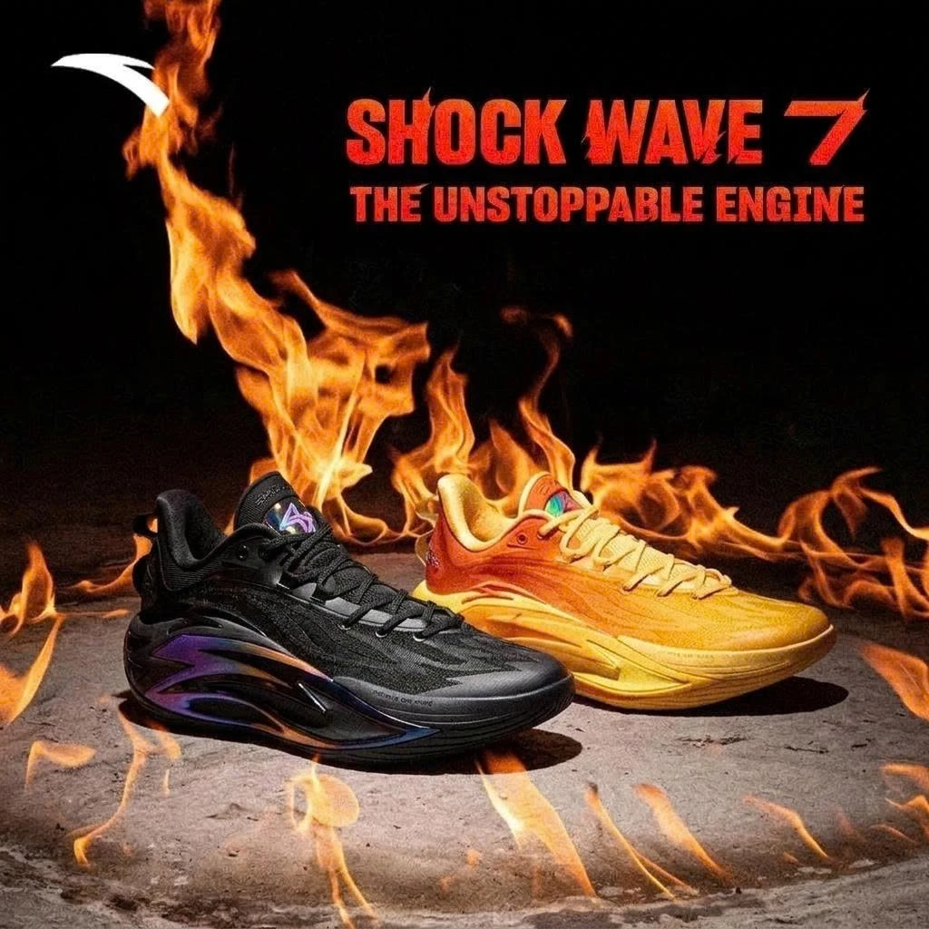 [TẶNG TẤT] ANTA Men SHOCK WAVE 7 Giày Bóng Rổ Thể Thao Nam Basketball Shoes Kyrie Irving OUTDOOR 1125C1126A