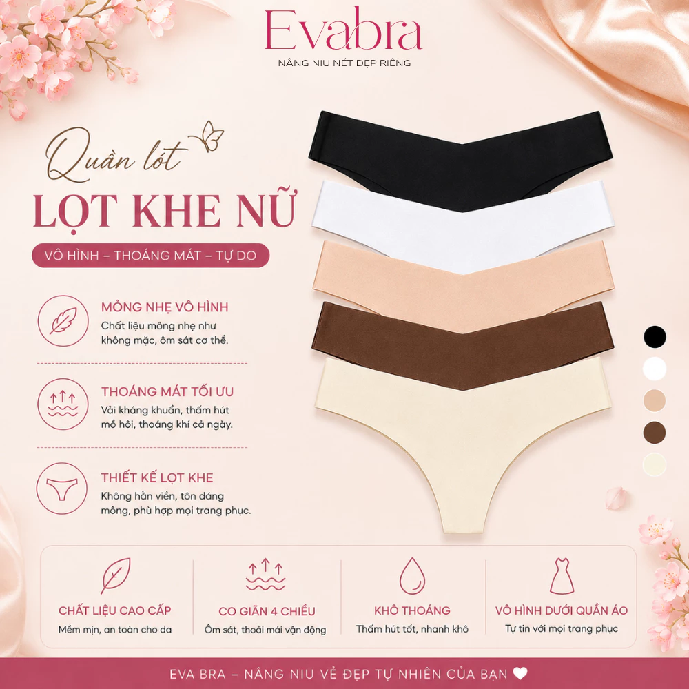 Quần Lót Lọt Khe Su Cao Cấp Ép Nhiệt Không Lộ Viền Gợi Cảm Sexy EvaNipples 388