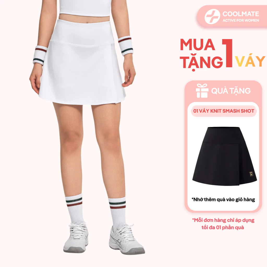 [MUA 1 TẶNG 1] Váy thun thể thao knit Pickleball Smash Shot thoáng khí, co giãn tự nhiên - Coolmate Active For Women