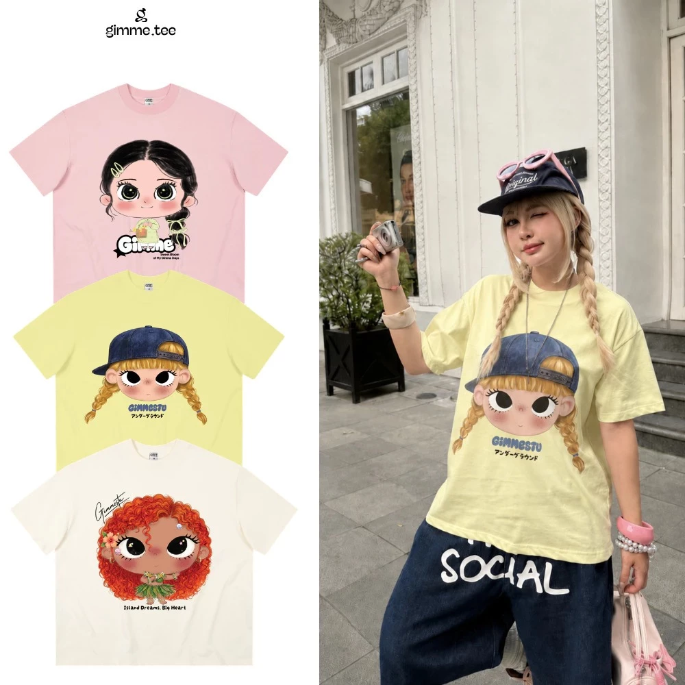 [ĐỘC QUYỀN SHOPEE] Áo Thun Boxy Ver.2 Gimme - ChiBi Girl - Premium Cotton 250gsm Cotton 2 Chiều - GMBX50