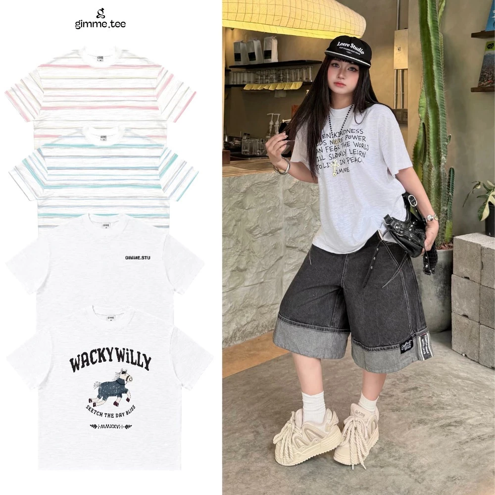 [ĐỘC QUYỀN SHOPEE]Cotton Xước Áo Thun Boxy Mùa Hè Gimme - HÈ 2026 - Premium Slub Cotton 2 Chiều 250gsm Thoáng Mát GMBX53