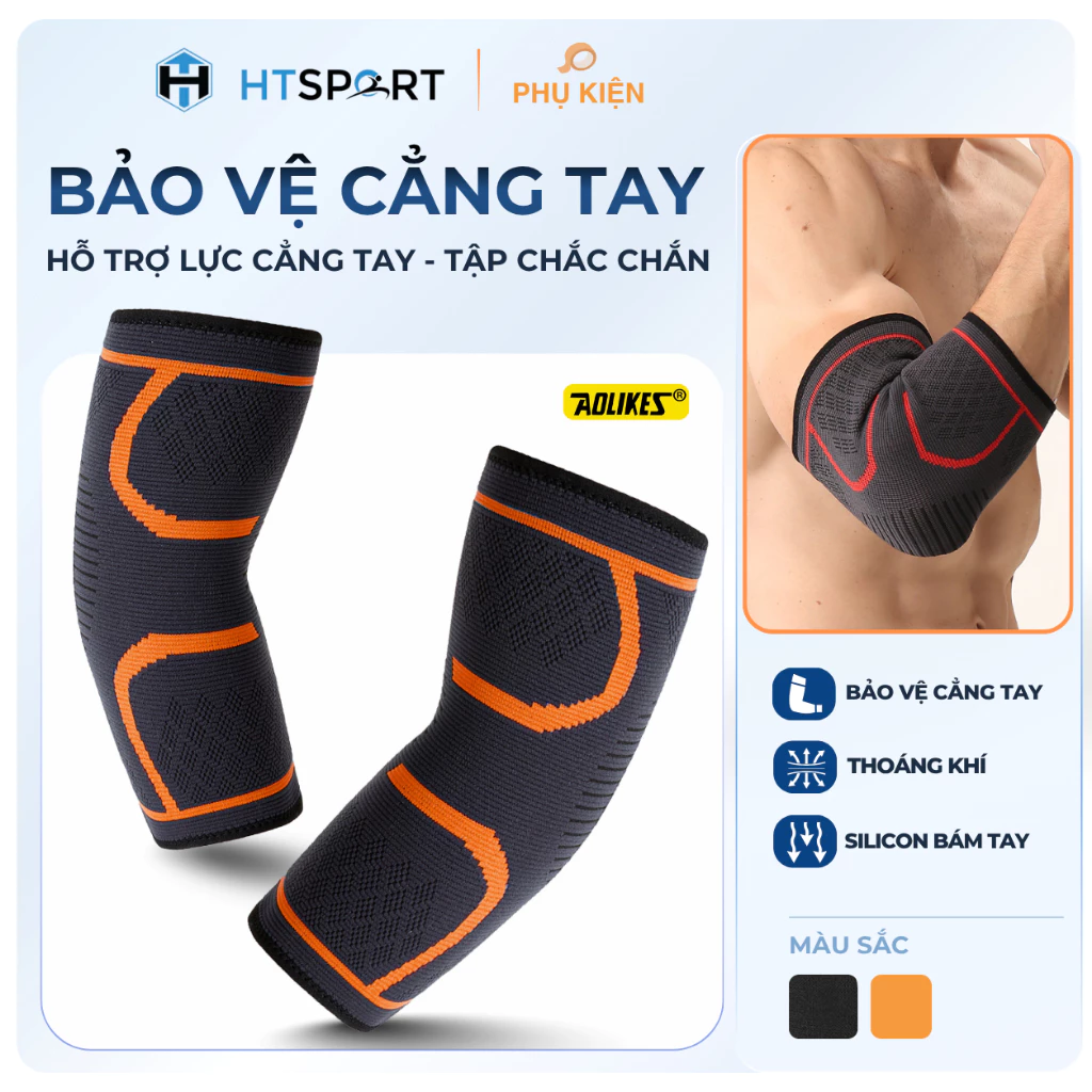 Băng Bảo Vệ Khuỷu Tay Aolikes A-7547, Đai Bó Cùi Chỏ Tập Gym Thể Thao Đá Bóng Cầu Lông Bóng Chuyền