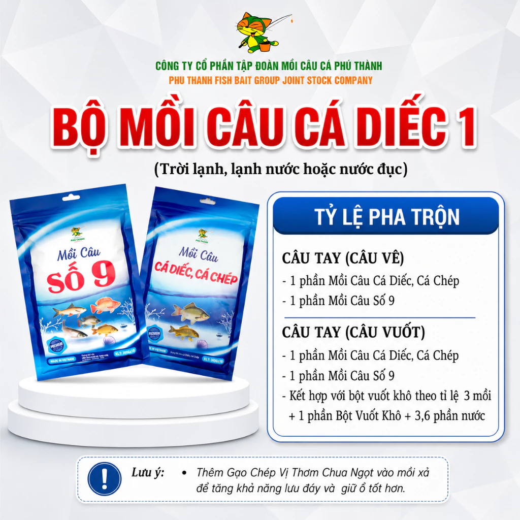 Bộ Mồi Cá Diếc Số 1 - Số 2 - Chính hãng Phú Thành