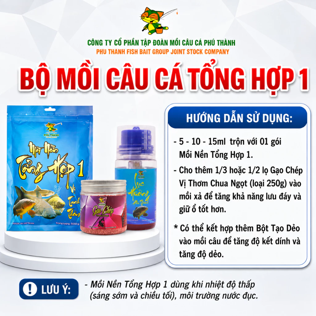 BỘ MỒI CÂU CÁ TỔNG HỢP 1,2,3 CHÍNH HÃNG PHÚ THÀNH